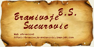 Branivoje Šućurović vizit kartica